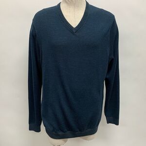 Ashworth Men's Sweater XL Navy Blue 100% Merino Wool NWT $140
